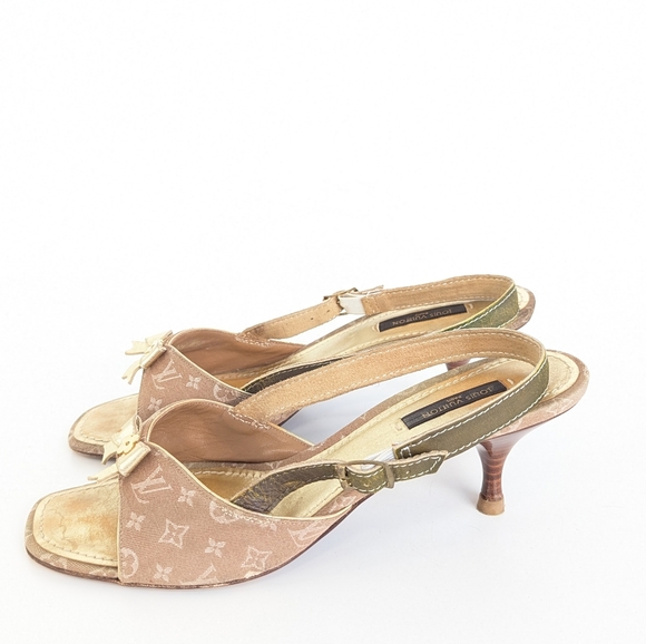 LOUIS VUITTON MONOGRAM WOMEN'S HEELS SANDALS - Picture 6 of 14